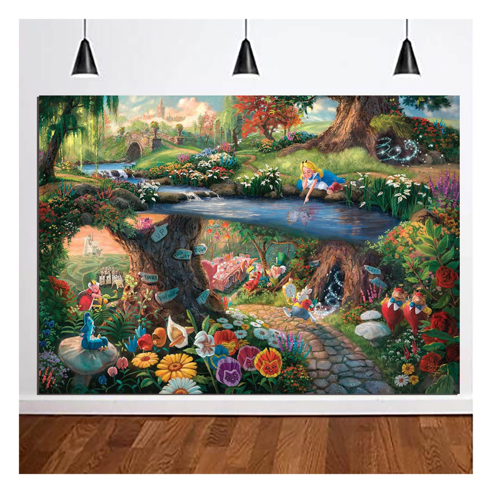 Amazon | プリンセス アリス 写真背景 5 x 3フィート 漫画 森の景色 花